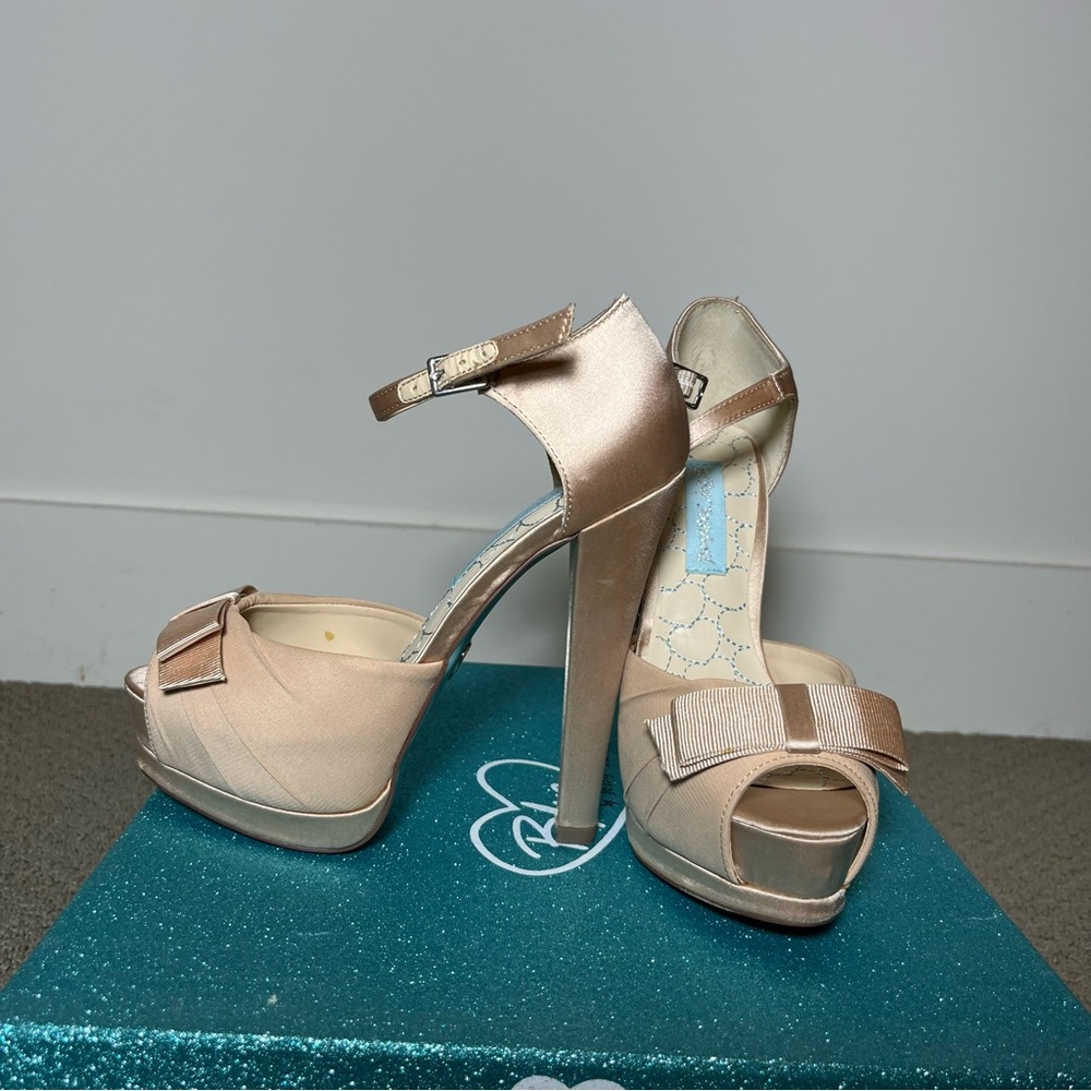 Betsey Johnson Champagne Peep-Toe Heels - Picture 4 of 4